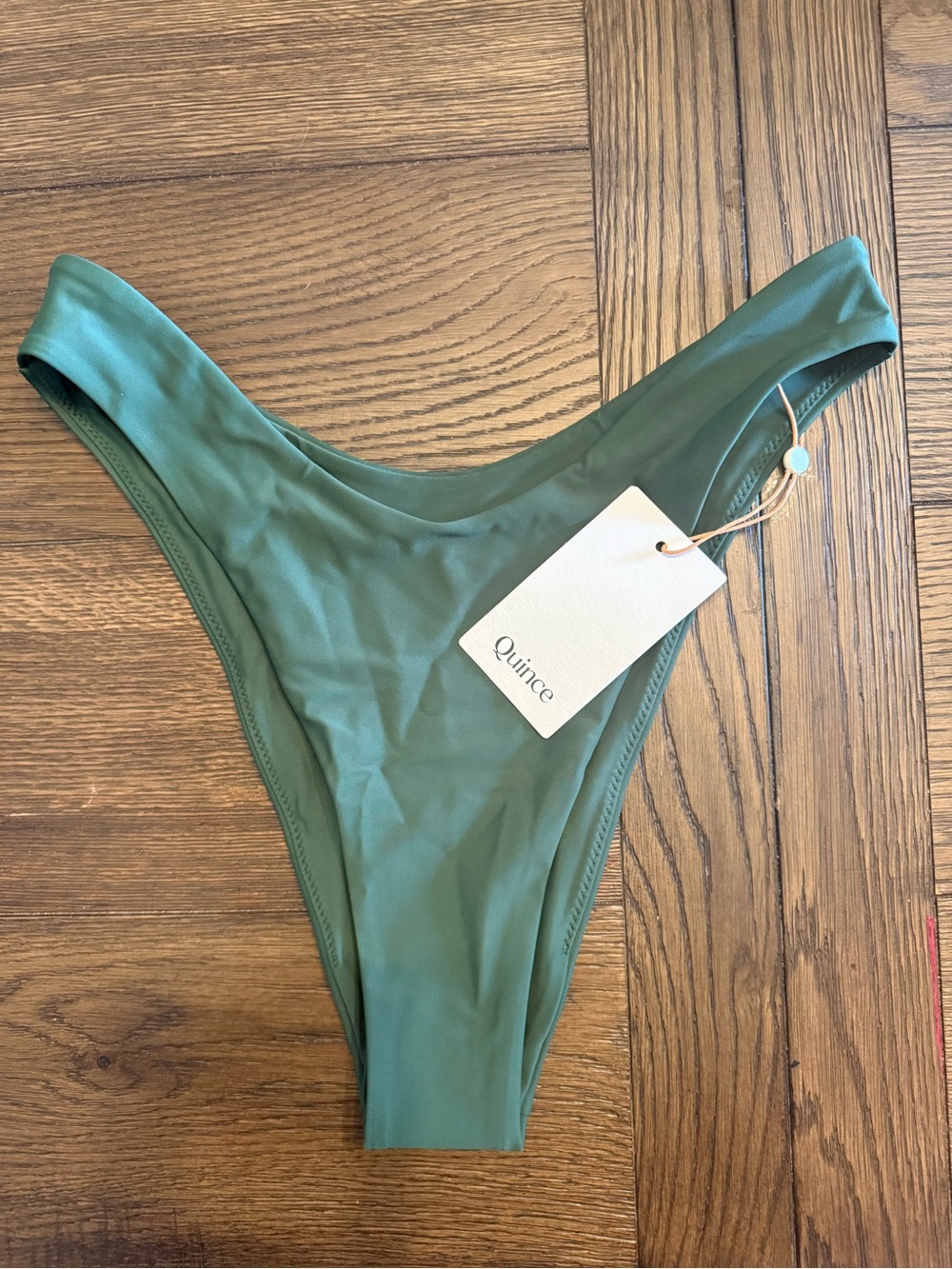 Quince Green High Cut Bikini Bottoms Medium NWT Sustainable Swim